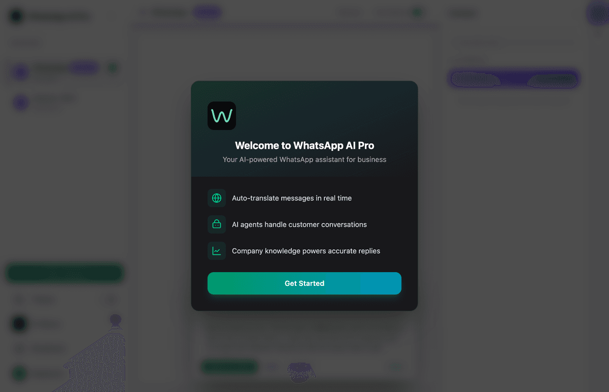WhatsApp AI Pro - Welcome